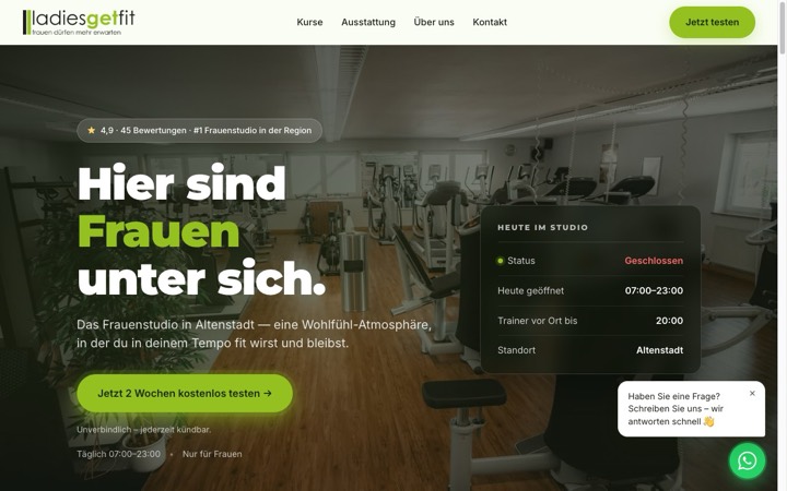 Website von Ladies Get Fit